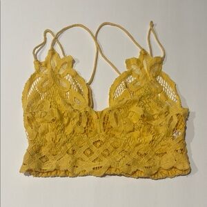 Free people one marigold lace eyelet strappy bralette top xs